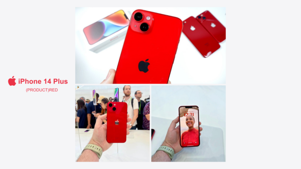 Trải nghiệm gam màu nóng bỏng với kích thước lớn hơn trên iPhone 14 Plus (PRODUCT)RED